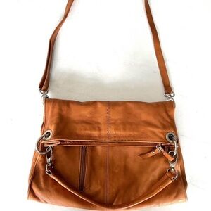 Valentina Made in Italy Brown Leather Slouchy Handbag